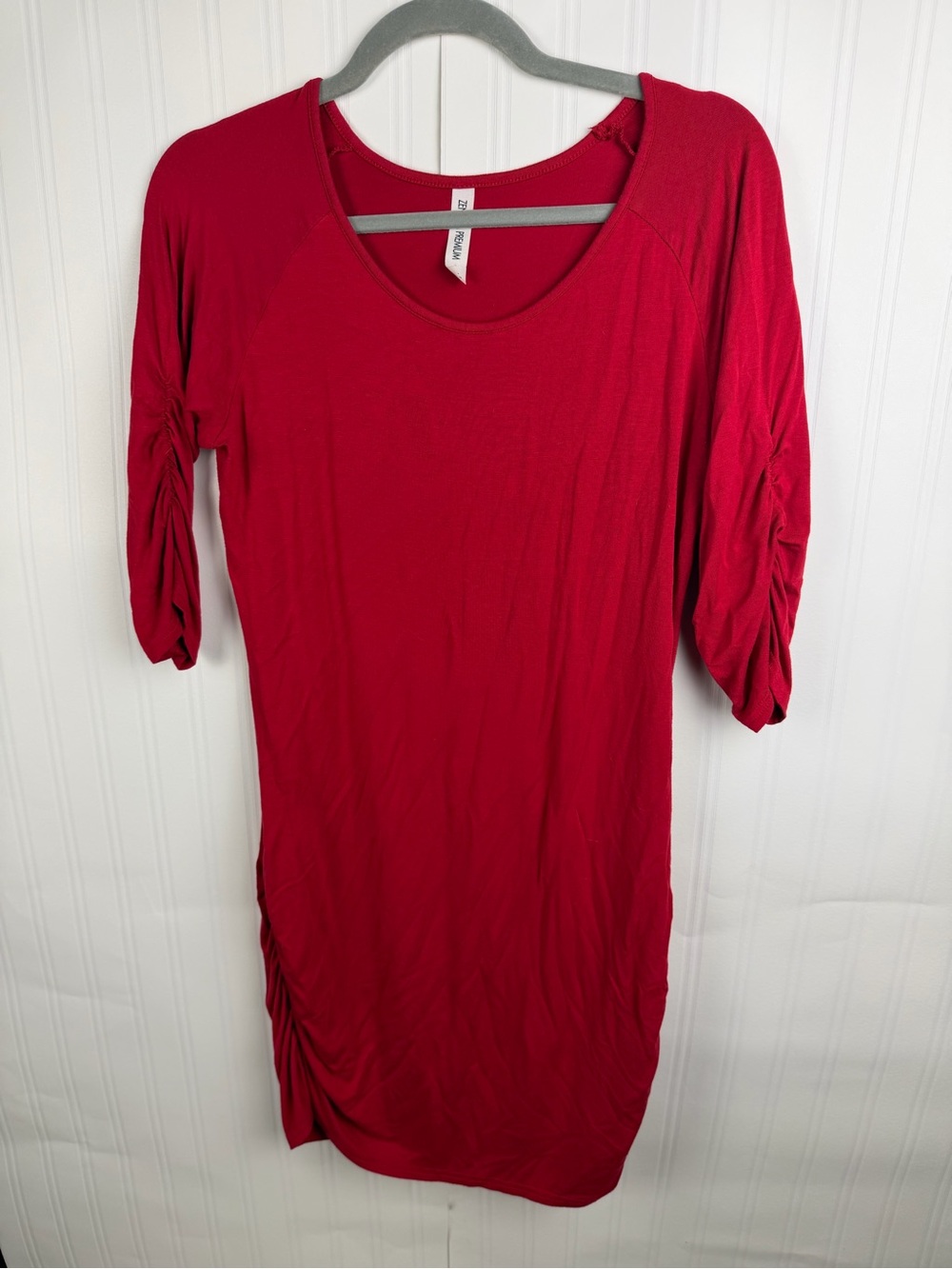 Zenana Outfitters Red Scoop Neck Tee Dress
